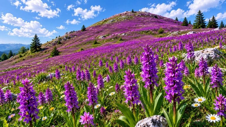 Orchards over hill